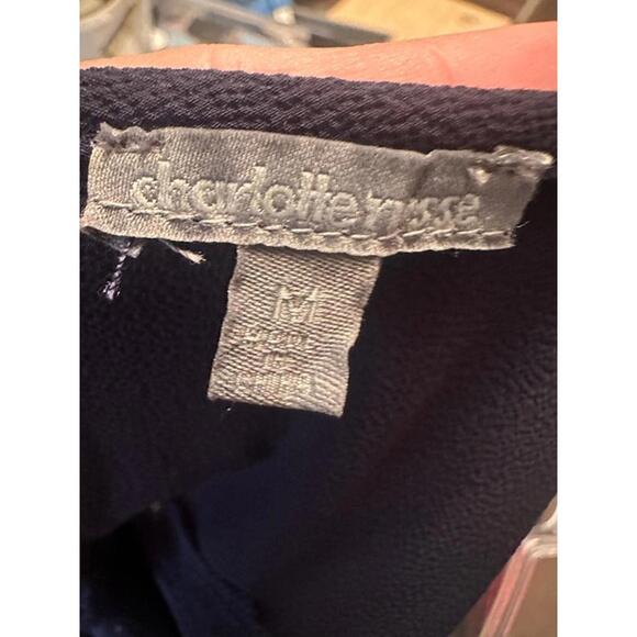 Navy Blue Sleeveless Lace Panel Blouse – Size M - Picture 3 of 3